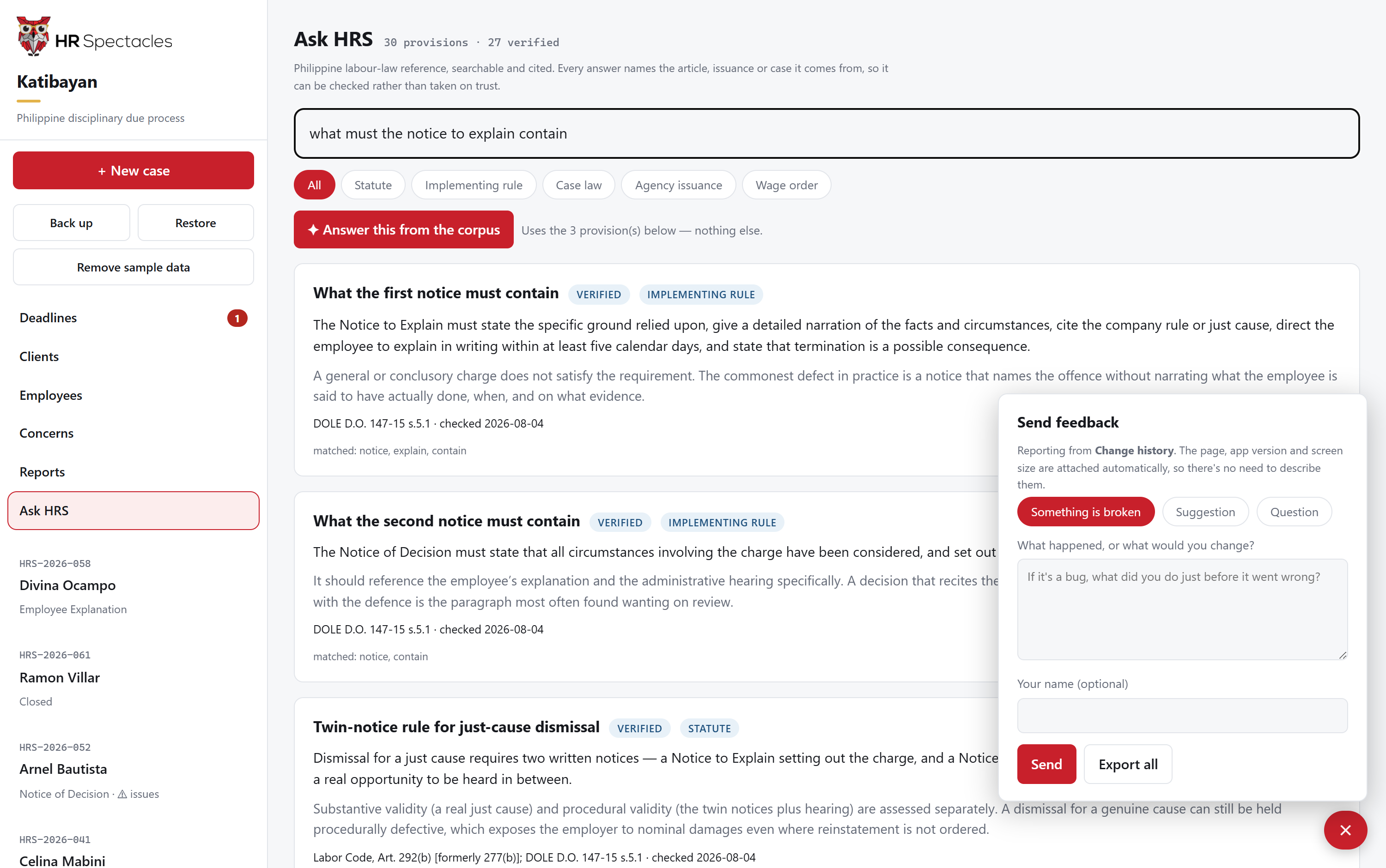 In-app feedback reporter